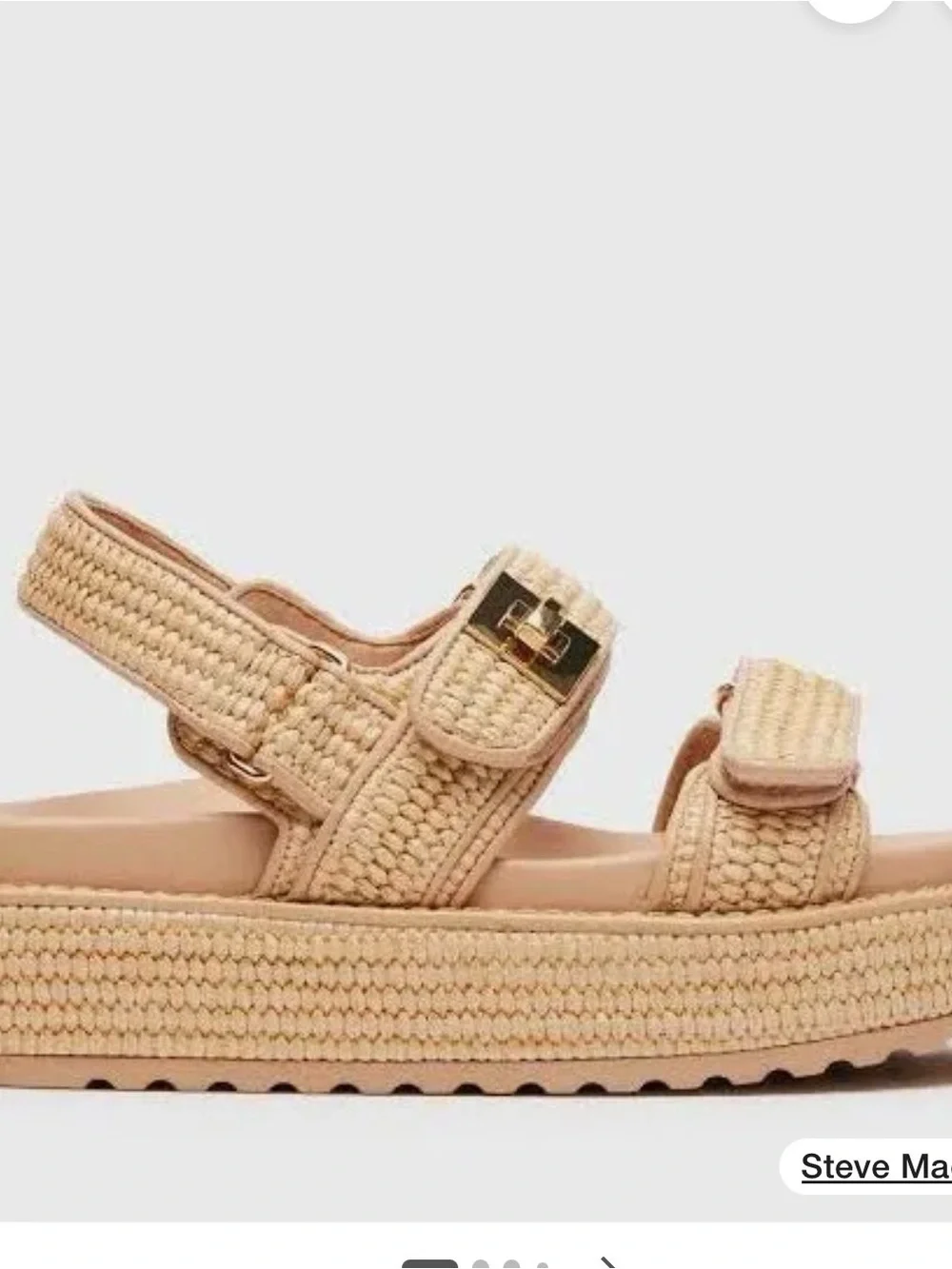 Steve Madden Women's Bigmona Platform Sandals - Natural Raffia - Size 7 -